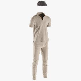 Men's Polo with Pants and Hat 8 3D